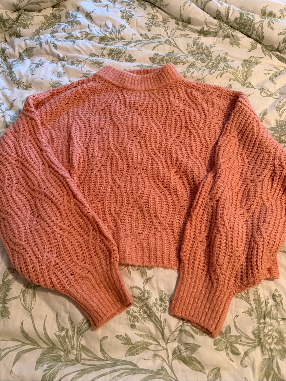 Chelsea & Violet Coral Cable Knit Turtleneck Sweater